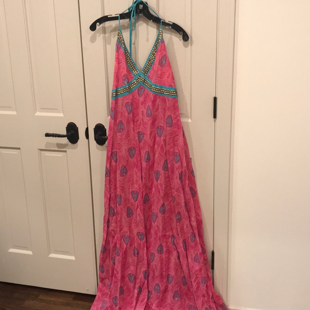 VIX Swim Cover Up Maxi Halter Dress, size L